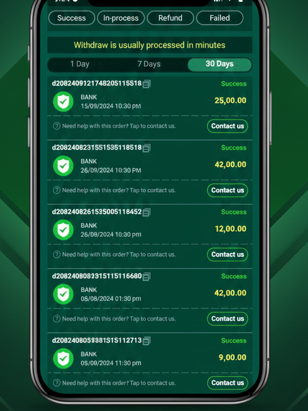 INR Rummy Payment Proof